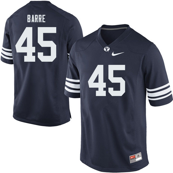 Men #45 Martin Barre BYU Cougars College Football Jerseys Sale-Navy